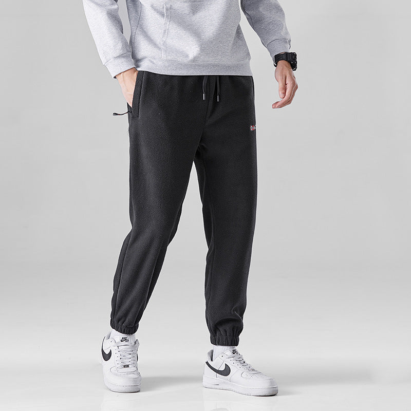 Damen Bequeme Thermo-Fleece-Jogginghose mit Gummibund und Reißverschlusstaschen Drune