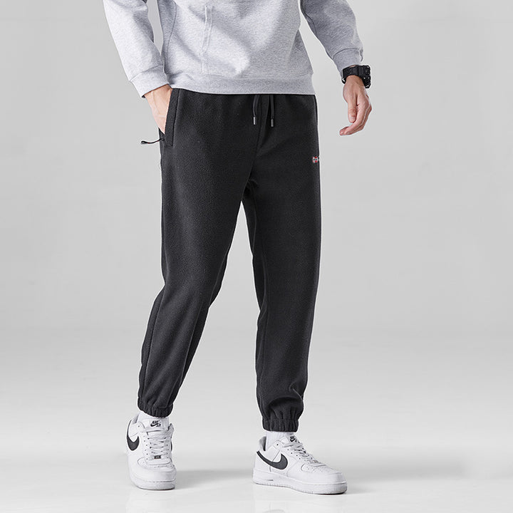 Damen Bequeme Thermo-Fleece-Jogginghose mit Gummibund und Reißverschlusstaschen Drune