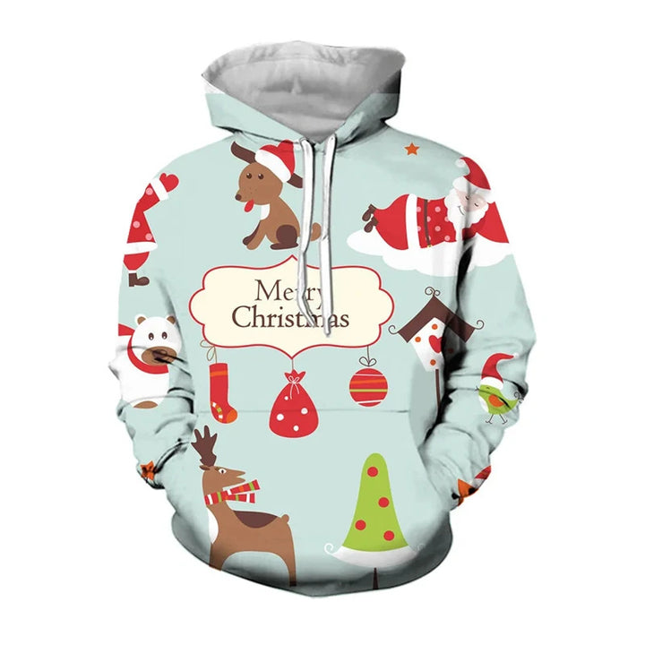 Damen Lustiger Weihnachts-Kapuzenpullover mit festlichem Motiv Drune