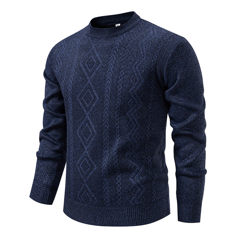 Herren Feinstrickpullover mit Rauten‑Jacquard und geripptem Saum Drune