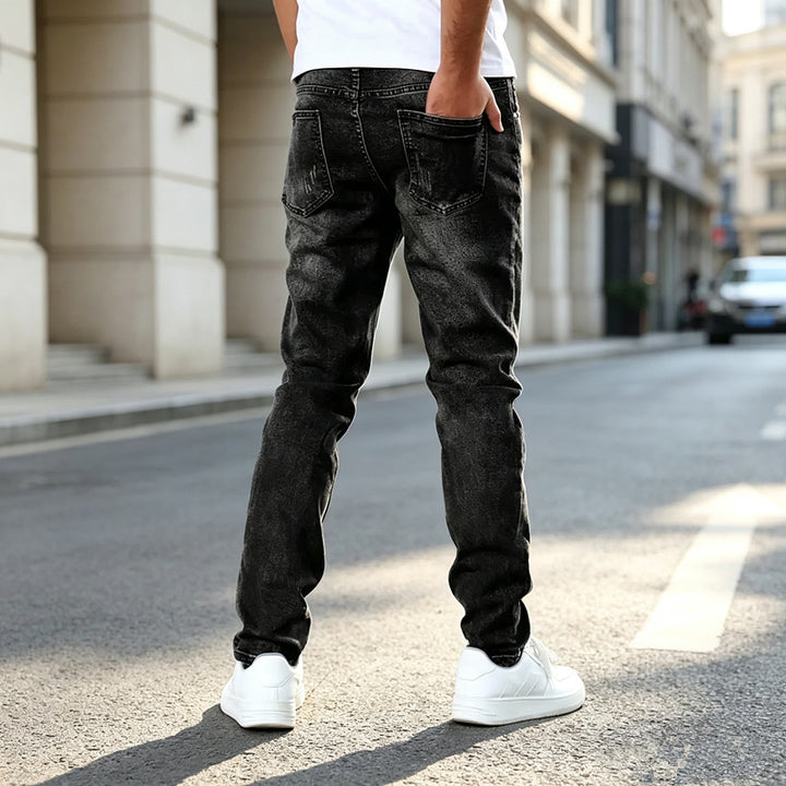 Herren Elegante Slim-Fit Jeans mit modischem Used-Look Drune