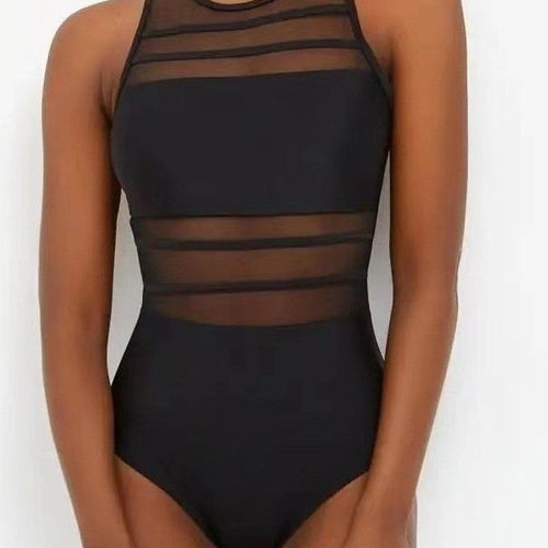 Damen Sportlicher Einteiler mit transparenten Einsätzen Drune