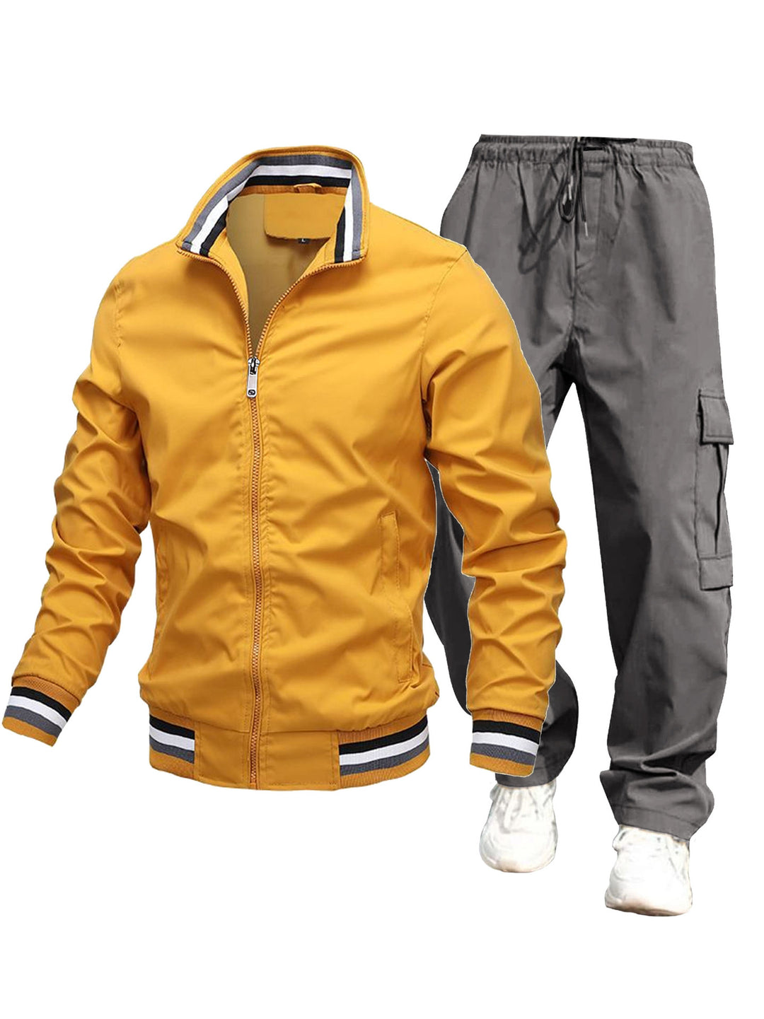 Herren Sportliche Jacke und Cargo-Hosen Drune