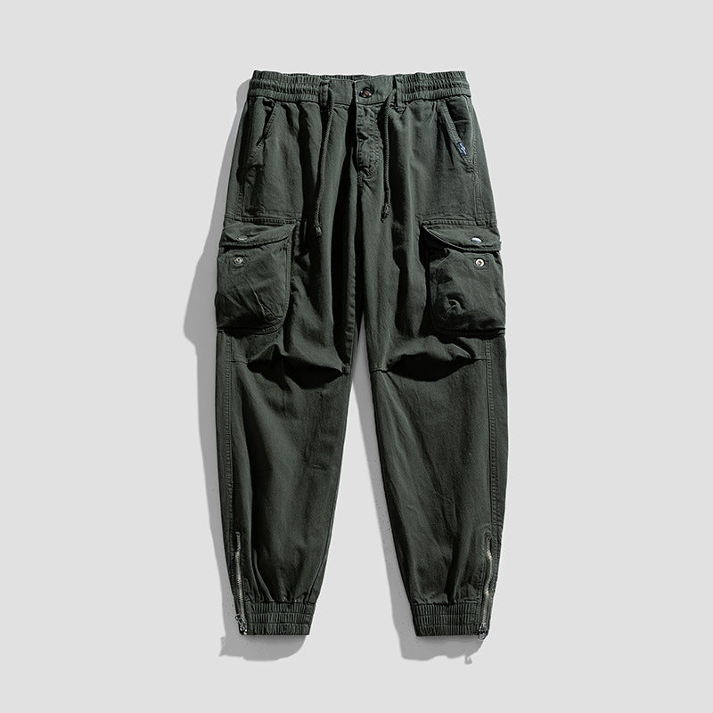 Herren Militärisch inspirierte Cargo-Joggerhose mit Tunnelzugbund und Klapp-Utility‑Taschen Drune