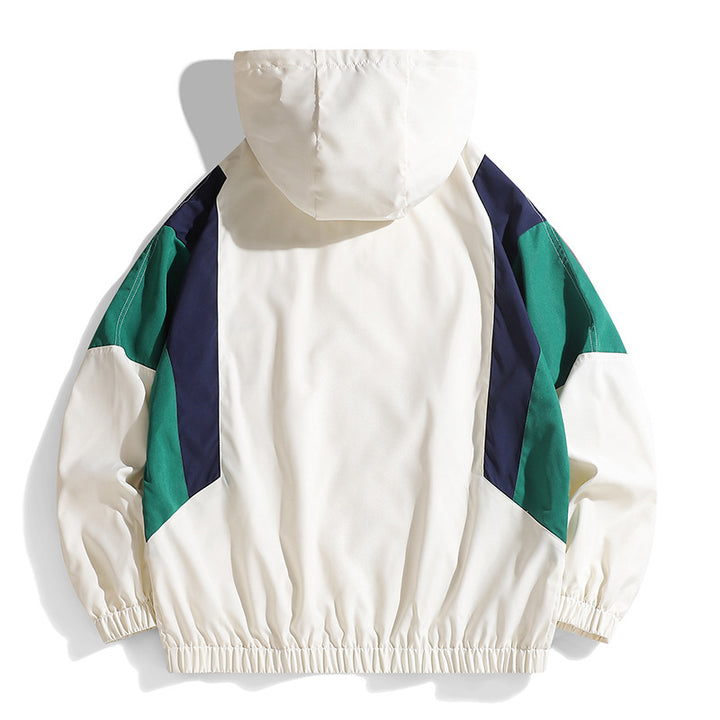 Herren Sportliche Übergangsjacke mit Kapuze und kontrastierenden Einsätzen Drune