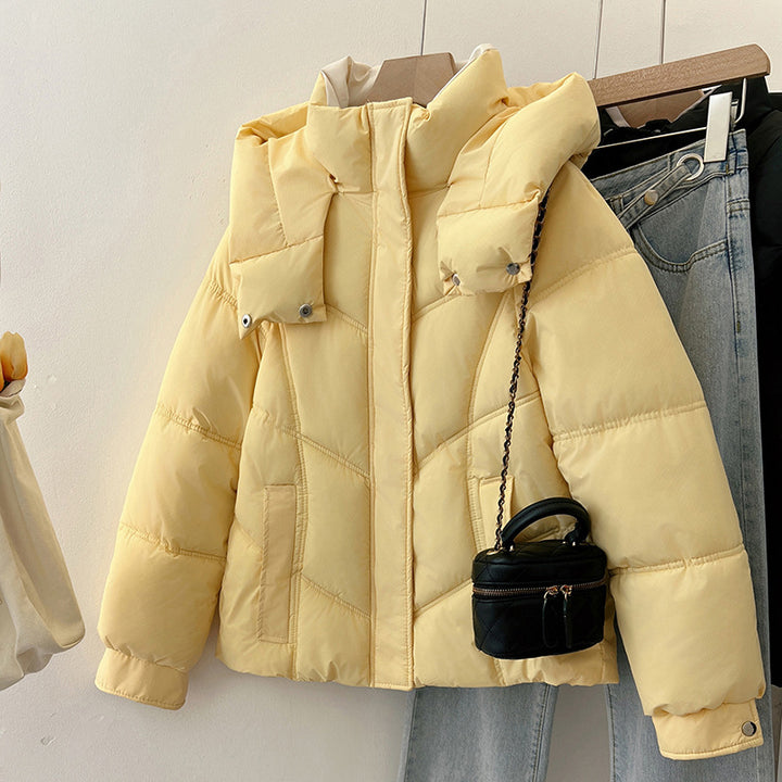 Damen modische pufferjacke mit hohem Kragen und praktischen Taschen Drune