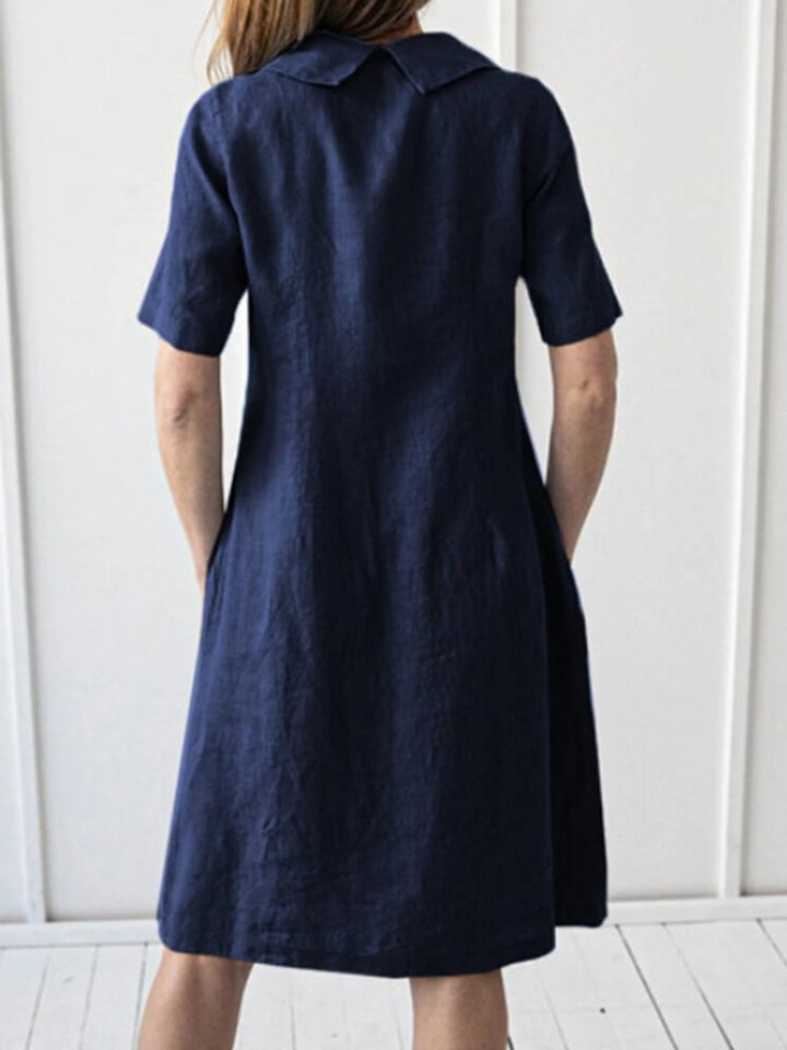 Damen Leichten Sommerkleid aus Leinen Drune