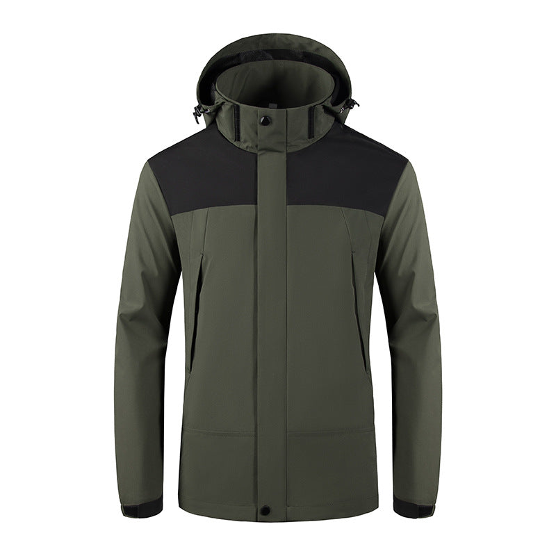 Herren Wind- und Wasserabweisende Softshelljacke mit Kapuze und verdecktem Reißverschluss Drune