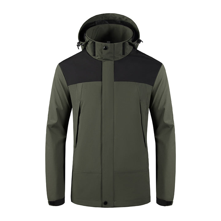 Herren Wind- und Wasserabweisende Softshelljacke mit Kapuze und verdecktem Reißverschluss Drune