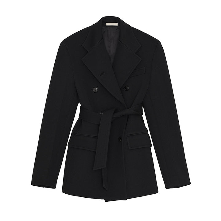 Damen eleganter und taillierter Blazer mit doppelter Knopfreihe Drune