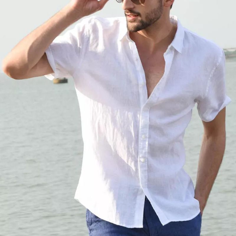 Herren Leichtes Leinenhemd Drune