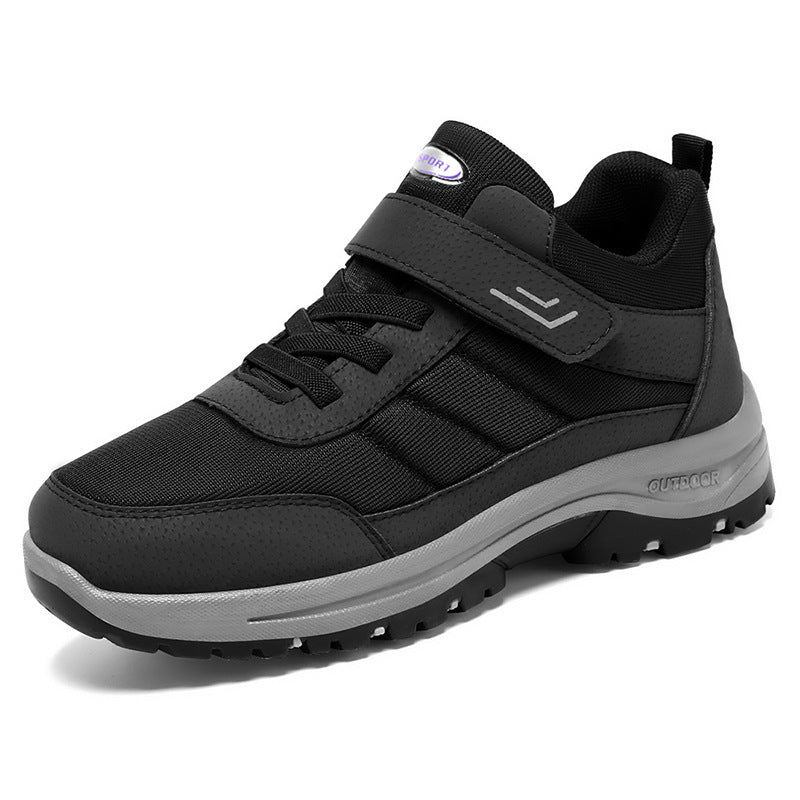 Herren nan multifunktionaler Trekking-Walking-Sneaker mit Klett- und Schnürsystem, stoßdämpfender EVA-Zwischensohle und tiefprofilierter Trailsohle Drune