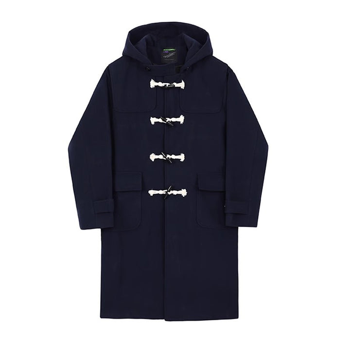 Damen Hochwertige Dufflecoat mit Kapuze und modernen Details Drune