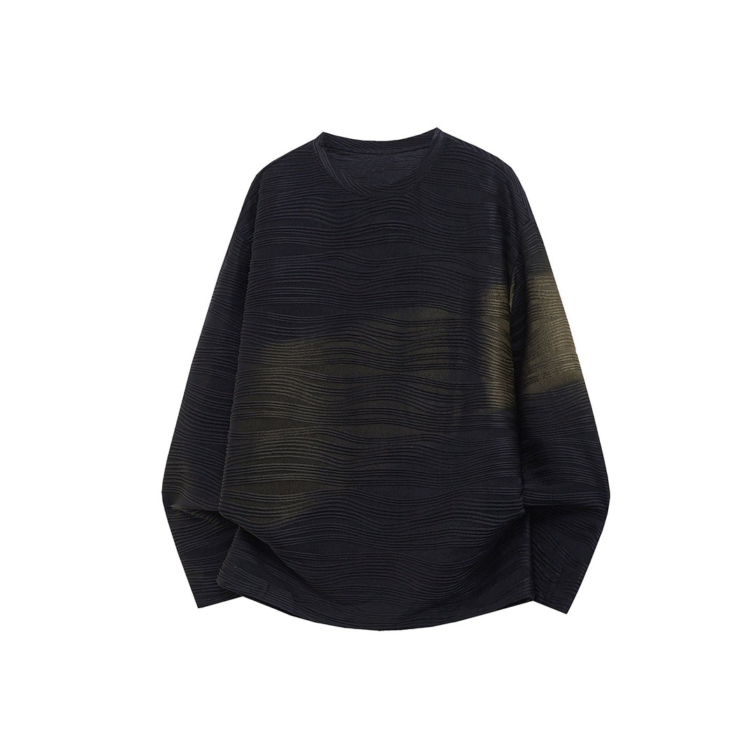 Unisex Oversize Wellenstruktur-Sweatshirt mit Rundhalsausschnitt Drune