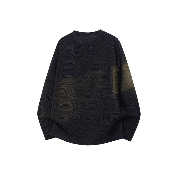 Unisex Oversize Wellenstruktur-Sweatshirt mit Rundhalsausschnitt Drune