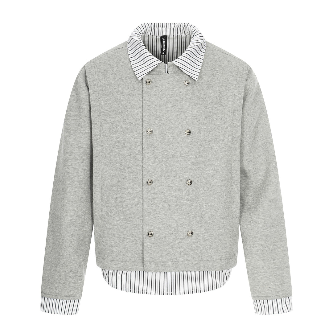 Herren Kurzblouson mit doppelreihiger Knopfleiste und Hemdkragen‑Optik Drune
