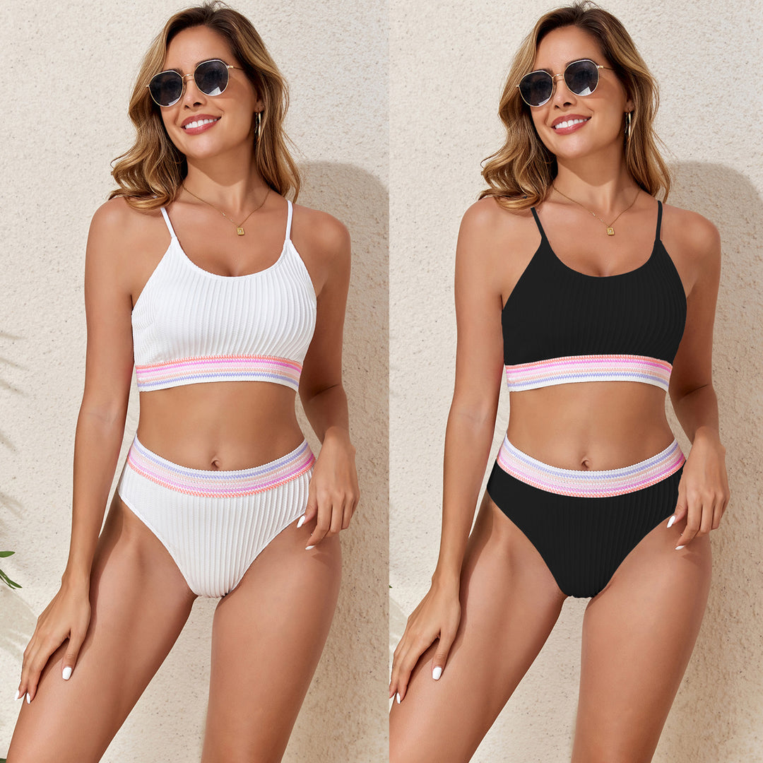 Damen Sportliches Ripp-Bikini-Set Drune