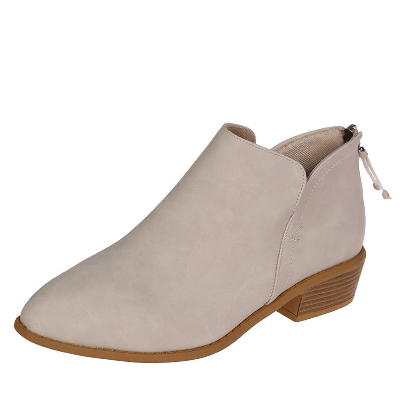Damen nan spitz zulaufende Schlupf-Ankleboots mit kleinem Blockabsatz und ergonomischem Komfortfußbett Drune