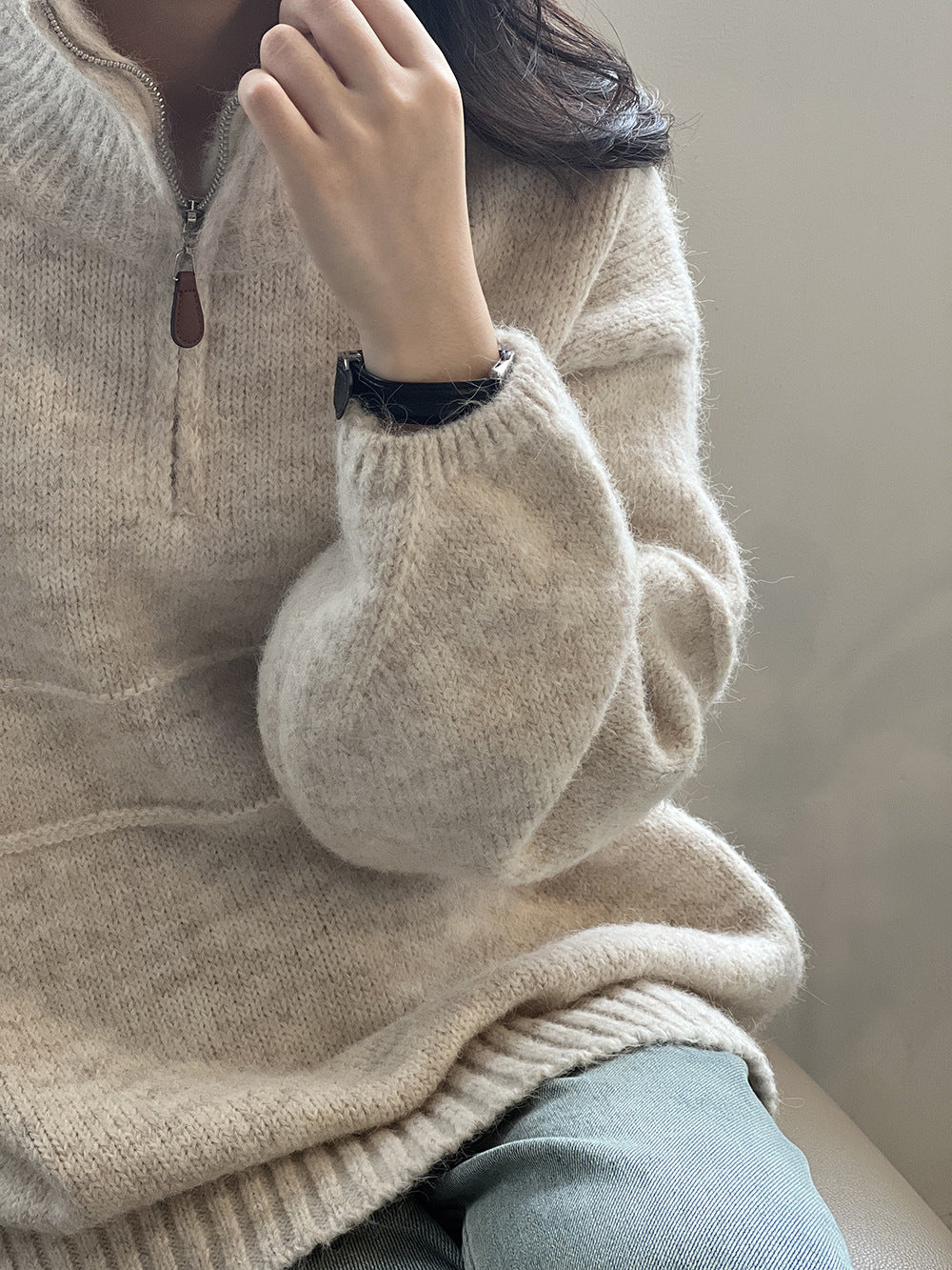 Drune Soft Touch Halzip-Pullover mit Stehkragen