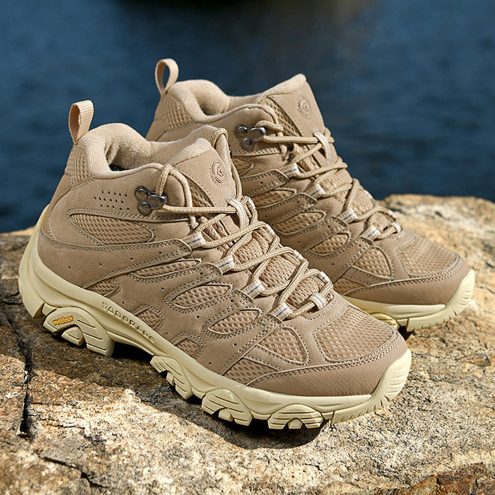 Herren robuste Trekkingstiefel mit wasserdichtem Wildleder‑Mesh, griffiger Offroad‑Profilsohle und verstärkter Zehenkappe Drune