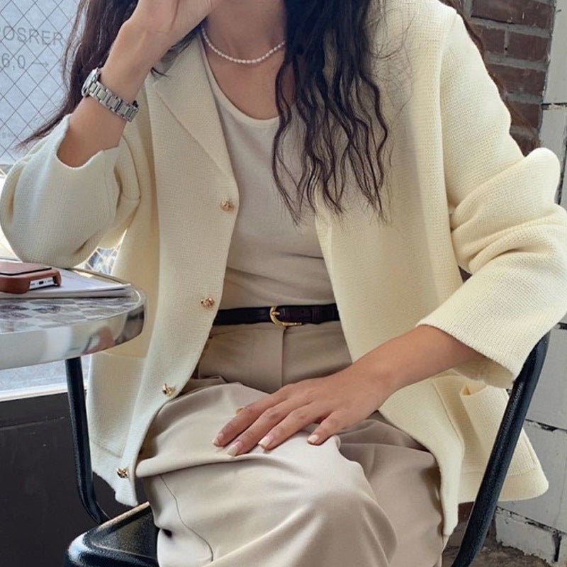 Damen eleganter Cardigan aus strukturiertem Stoff Drune