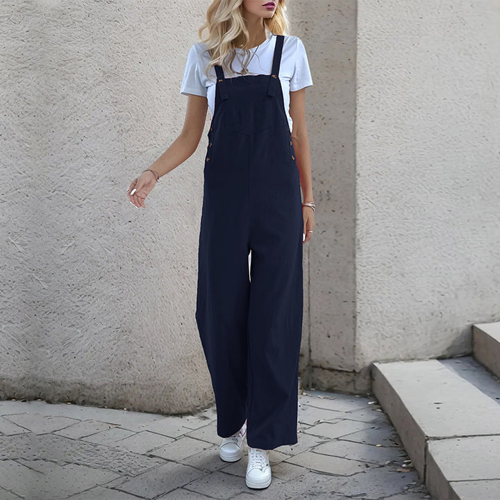 Damen Latzhose im relaxierten Palazzo-Stil mit praktischen Taschen und verstellbaren Trägern Drune