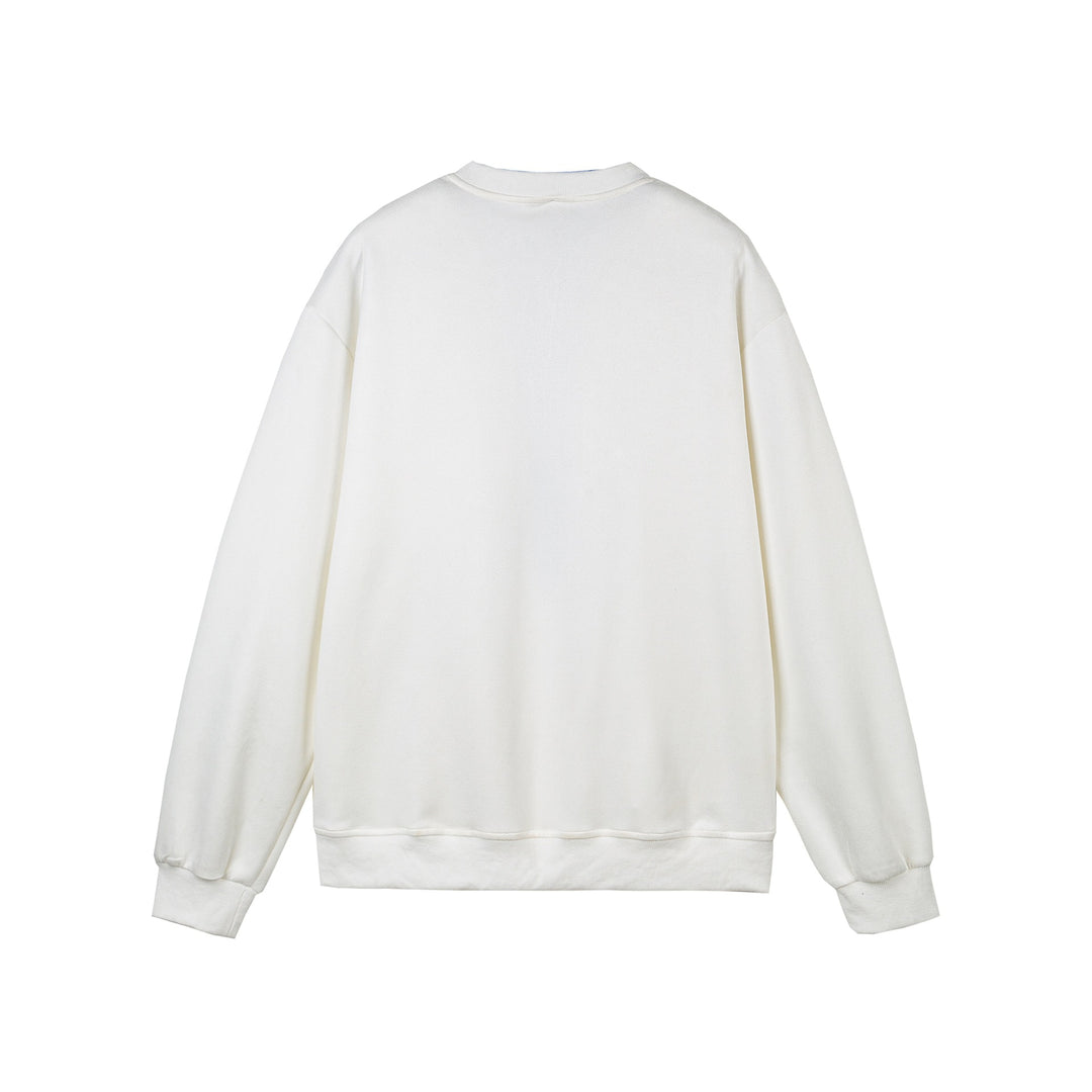 Damen Cropped Oversize‑Sweatshirt mit integriertem Hemdblusen‑Einsatz und V‑Ausschnitt Drune
