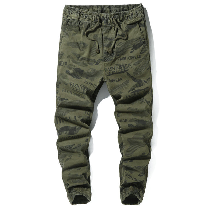 Herren Camouflage-Jogginghose mit elastischem Tunnelzugbund, tapered Schnitt und Allover-Print Drune