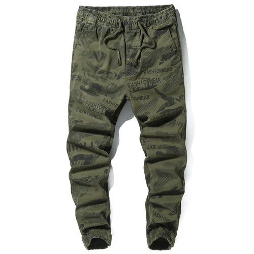 Herren Camouflage-Jogginghose mit elastischem Tunnelzugbund, tapered Schnitt und Allover-Print Drune