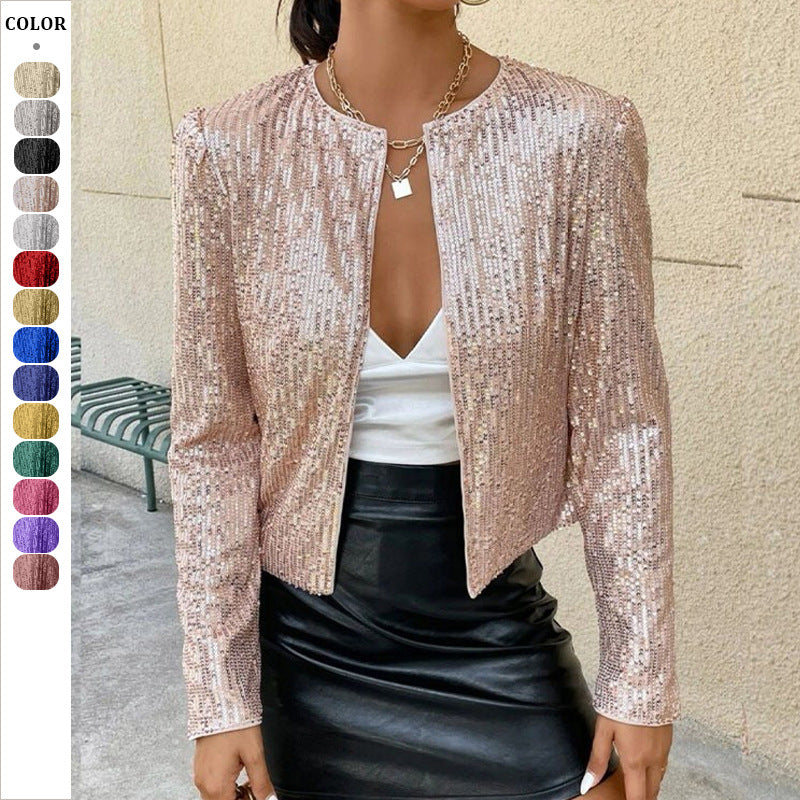 Damen Glitzernde Strickjacke Drune