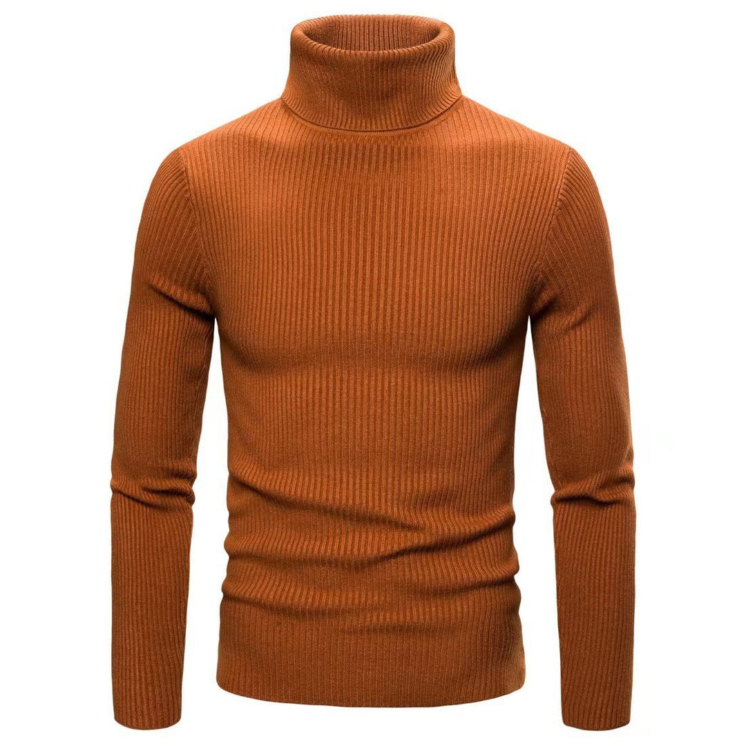 Herren modischer Rollkragenpullover aus feiner Rippstruktur Drune