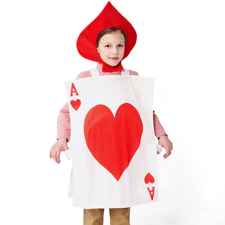 Herren Kostüm als Spielkarte mit Herzmotiv Drune