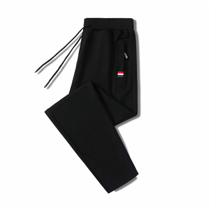 Herren Slim-Fit Jogginghose mit elastischem Rippbund, Kordelzug und Reißverschlusstaschen Drune