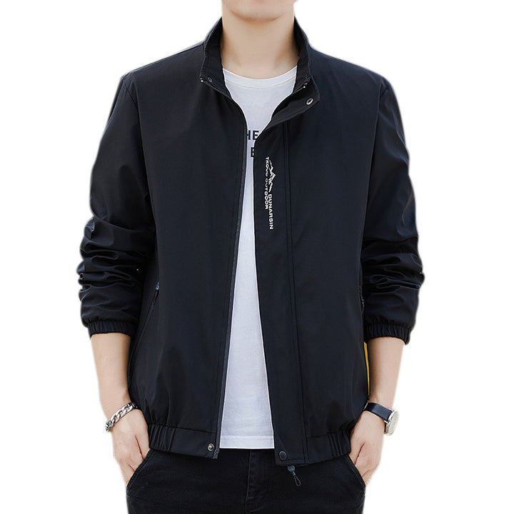 Herren Leichte wasserabweisende Kapuzenjacke im Urban-Minimalstil mit Reißverschluss Drune