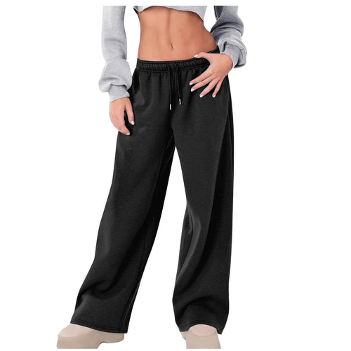 Damen nan weite High-Waist Relaxhose mit Kordelzug und verdeckten Seitentaschen Drune