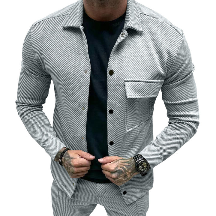Herren modische Jacke mit strukturiertem Design und praktischen Taschen Drune