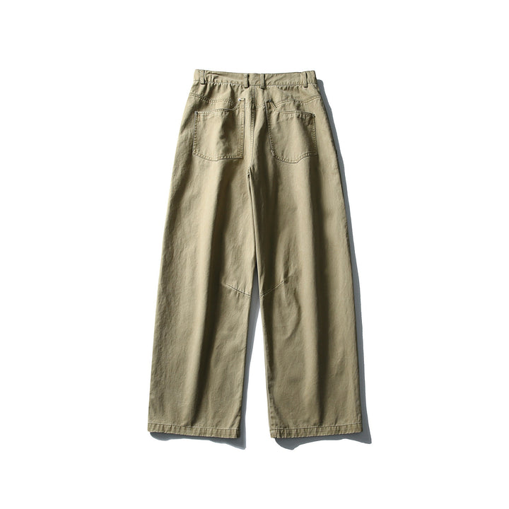 Damen High‑Waist Cargo‑Hose aus Denim mit verstärkten Knieeinsätzen und großen aufgesetzten Taschen Drune
