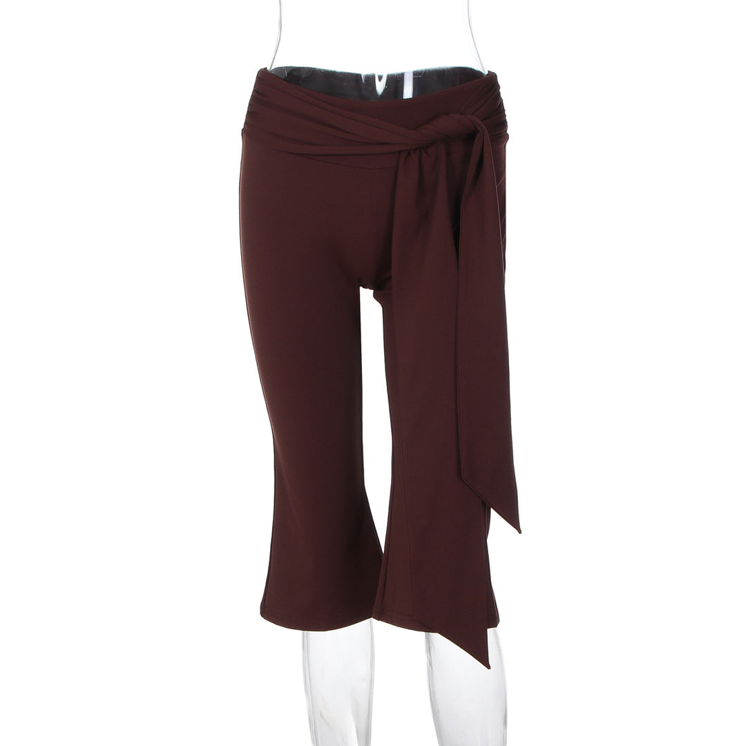 Damen Sportliche Capri-Hose mit elegantem Wickelband Drune