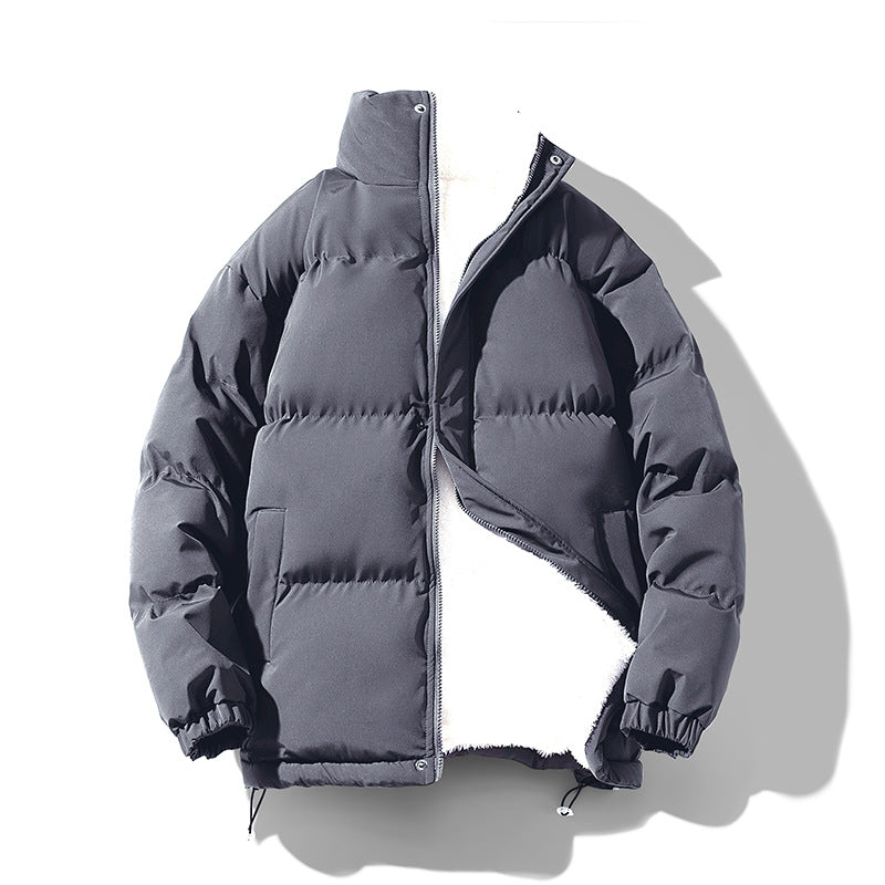 Herren kompakte Thermo-Pufferjacke mit weichem Teddyfutter, hochschließendem Stehkragen und verstellbarem Kordelzug Drune