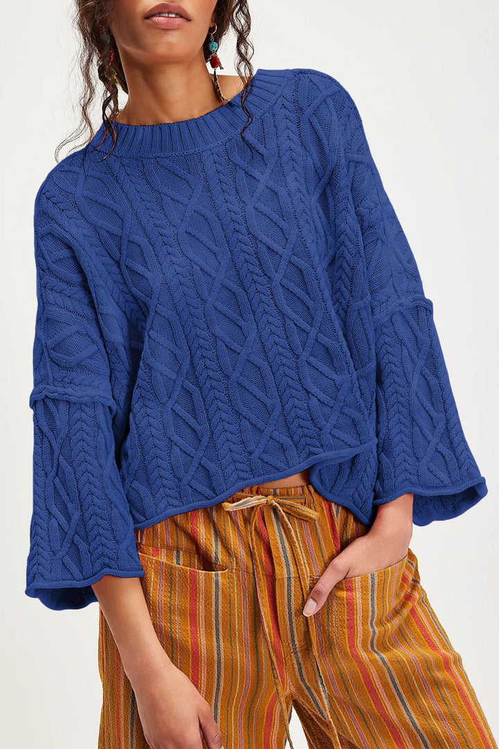 Damen lässiger Strickpullover Drune