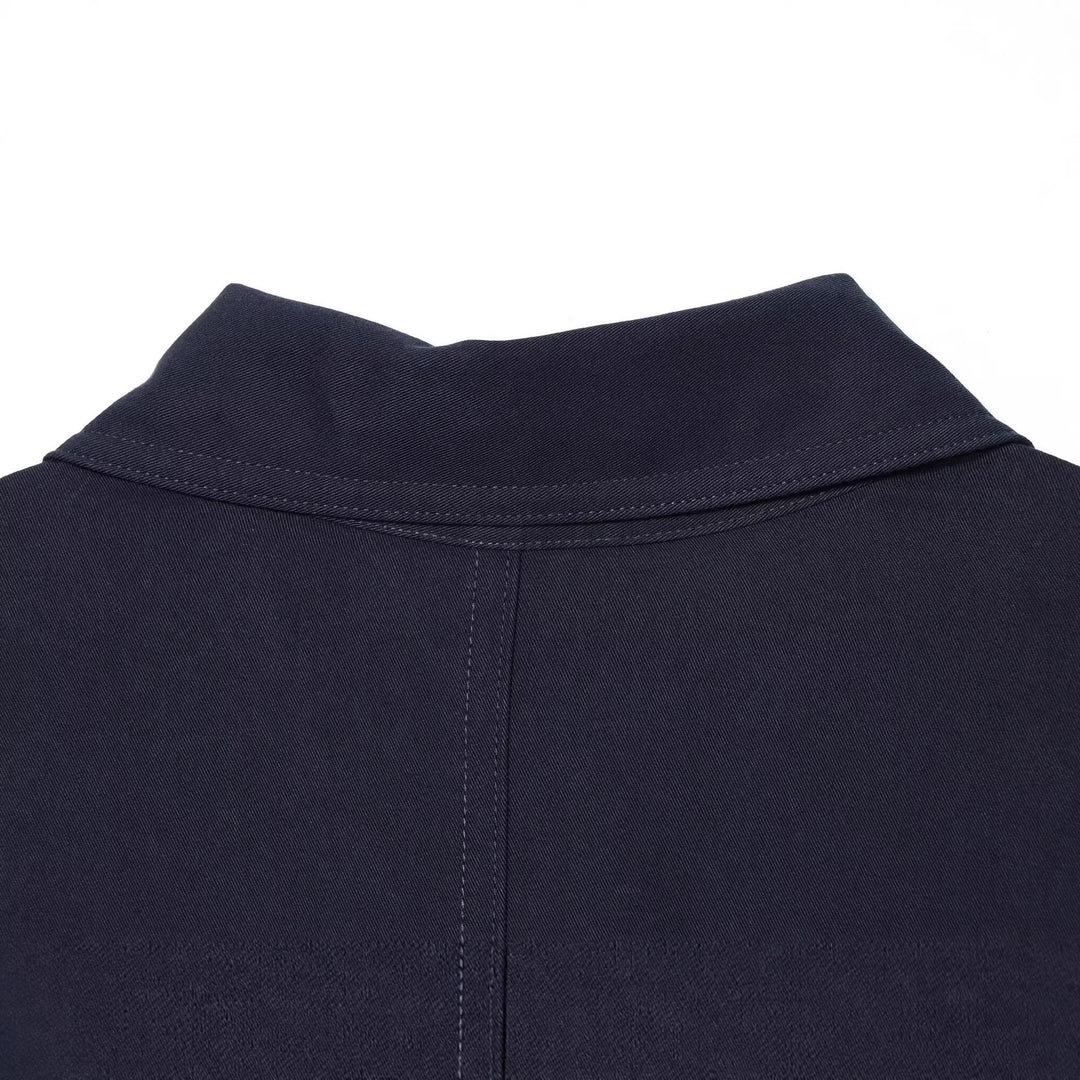 Damen Kurzarm-Hemdblusenkleid mit durchgehender Knopfleiste, Taillengürtel und Brusttaschen Drune