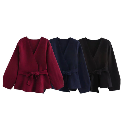Damen Wickeljacke mit eleganter Taillierung und Bogenmotiv Drune