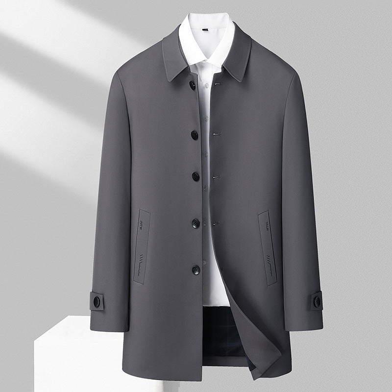 Herren eleganter Mantel mit modernem Schnitt und praktischen Taschen Drune