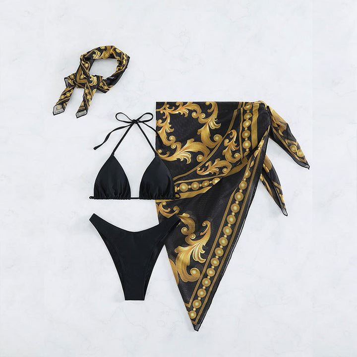 Damen Sarong mit kunstvollem Goldmuster Drune