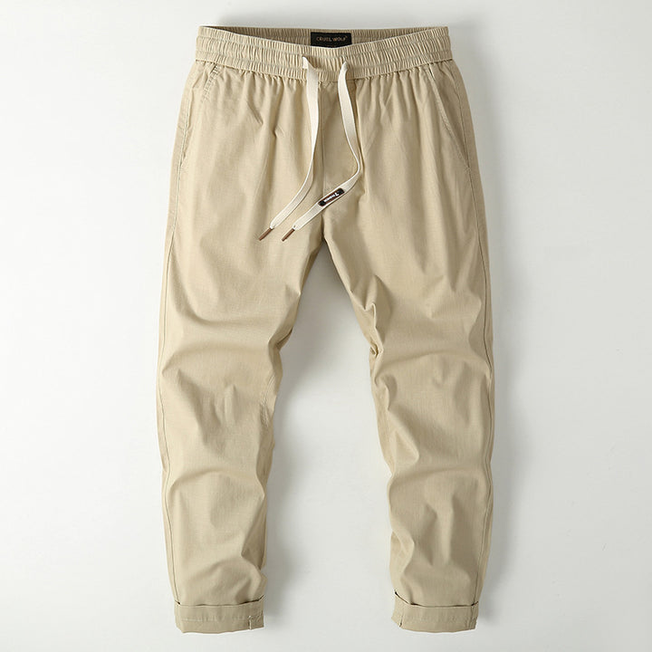 Herren Elastische Chino-Jogger mit tailliertem Tapered-Schnitt und aufgesetzter Gesäßtasche Drune