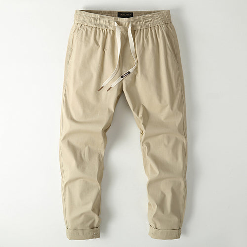 Herren Elastische Chino-Jogger mit tailliertem Tapered-Schnitt und aufgesetzter Gesäßtasche Drune