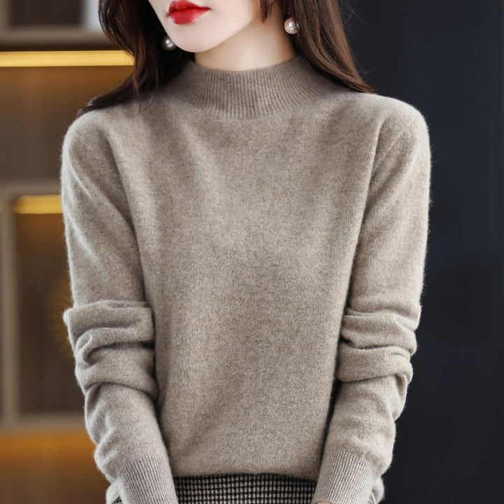 Damen Ultraleichter Mockneck-Feinstrickpullover in Kaschmir‑Optik Drune