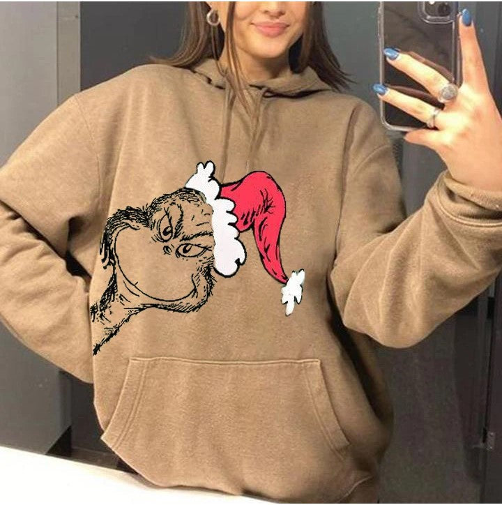 Damen gemütlicher Hoodie mit kreativem Weihnachts-Design Drune
