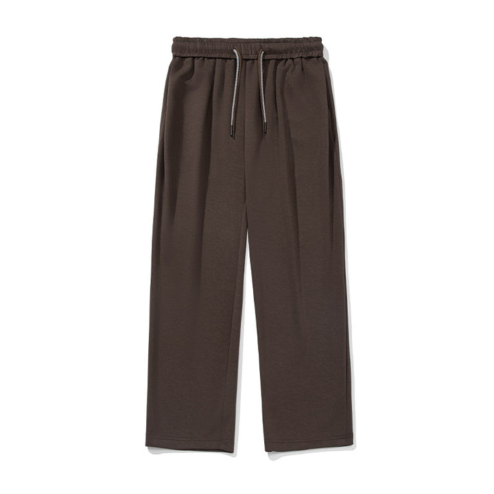 Unisex Weite Lounge-Palazzo-Hose mit Kellerfalten, elastischem Bund und Kordelzug Drune