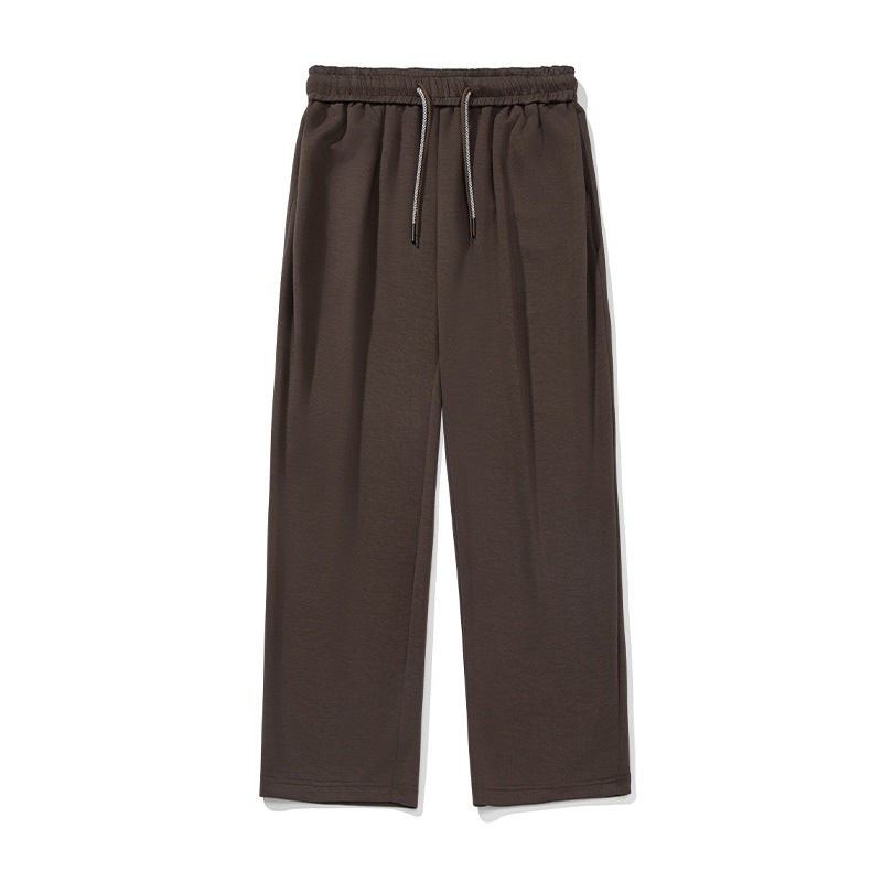 Unisex Weite Palazzo-Freizeithose mit elastischem Bund, Tunnelzug und vorderen Bügelfalten Drune